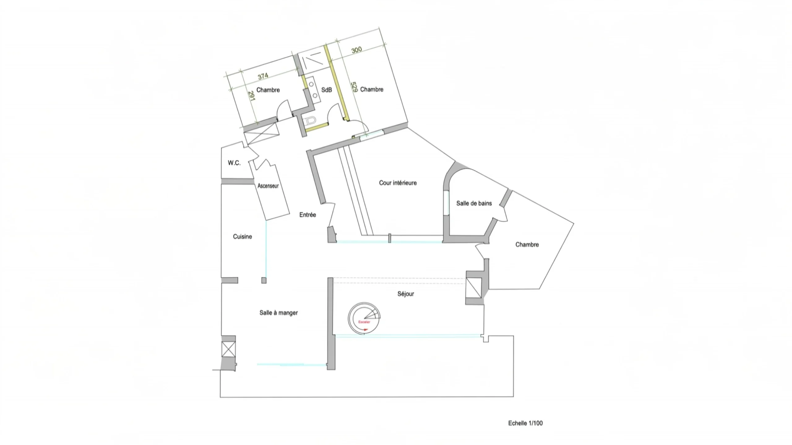 Plan du rez-de-chaussée de la Villa Lestòbi